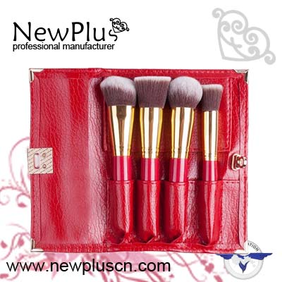 4PCS red handle  Makeup Brush Set
