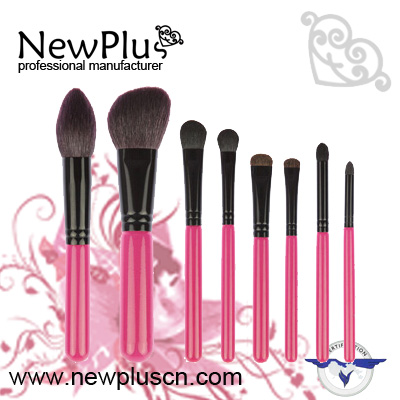 8PCS  red handle black ferrule Makeup Brush Set
