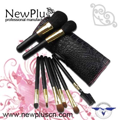8PCS  red handle black ferrule Makeup Brush Set