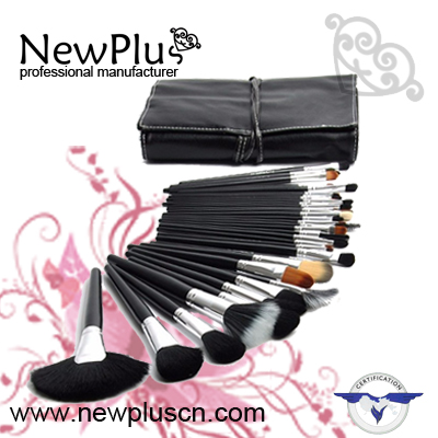 37PCS black handle silver ferrule Makeup Brush Set
