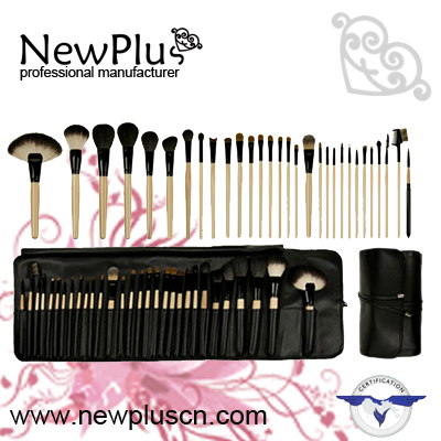 30CS natural wood handle black ferrule Makeup Brush Set