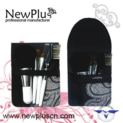 4PCS white wood handle silver ferrule Makeup Brush Set