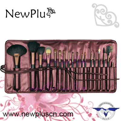 18PCS red handle black ferrule Makeup Brush Set
