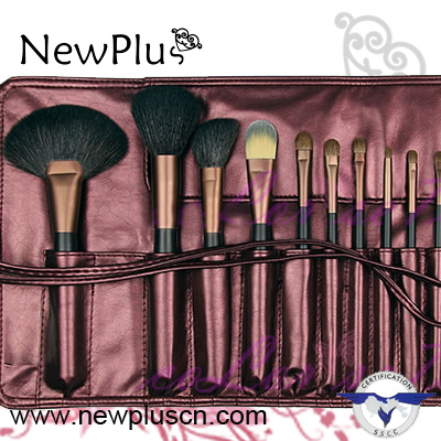 18PCS red handle black ferrule Makeup Brush Set