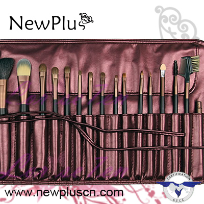 18PCS red handle black ferrule Makeup Brush Set