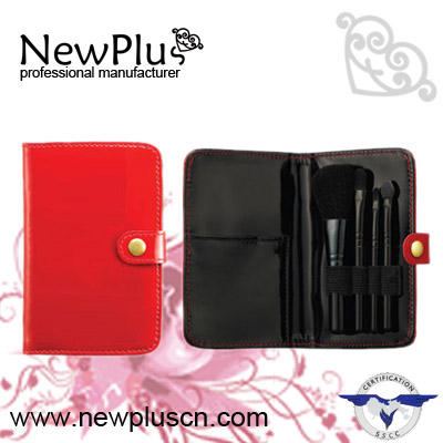 4PCS black wood handle black ferrule Makeup Brush Set