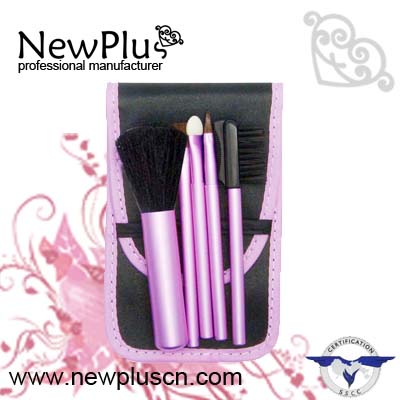 5PCS color pink aluminum handle Makeup Brush Set