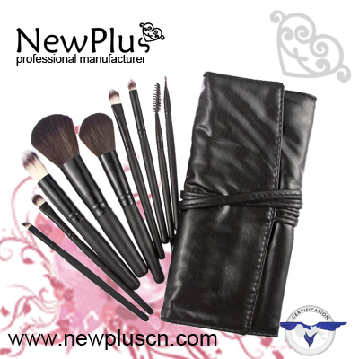 9PCS black wood black ferrule Makeup Brush Set
