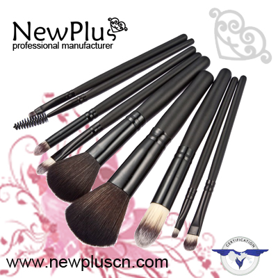 9PCS black wood black ferrule Makeup Brush Set