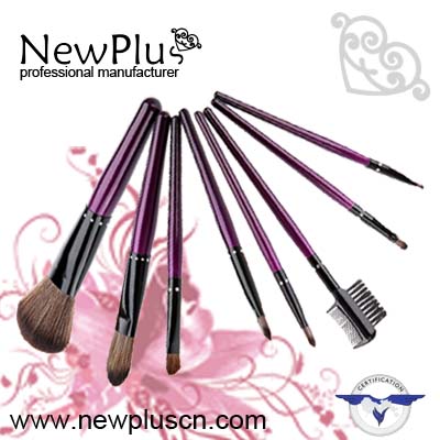 9PCS blue wood handle blue ferrule Makeup Brush Set