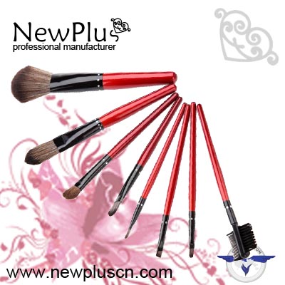 9PCS blue wood handle blue ferrule Makeup Brush Set
