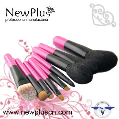 9PCS pink color handle black ferrule makeup Brush Set