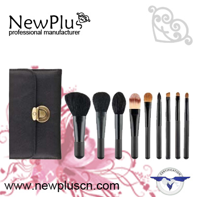 9PCS pink color handle black ferrule makeup Brush Set