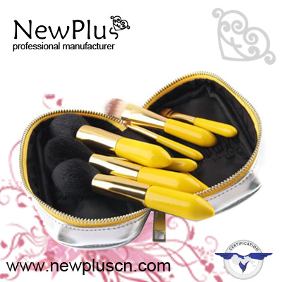 9PCS yellow color handle gold ferrule makeup Brush Set