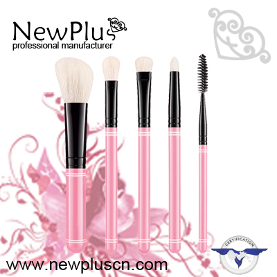 5PCS blue color handle black ferrule makeup Brush Set