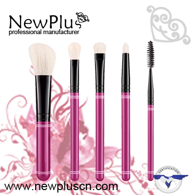 5PCS blue color handle black ferrule makeup Brush Set