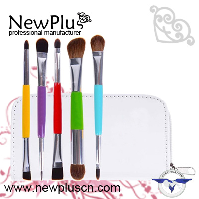 5PCS color handle silver ferrule makeup Brush Set