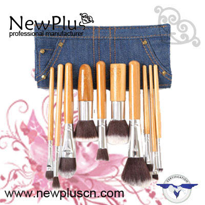 10PCS bamboo handle makeup Brush Set