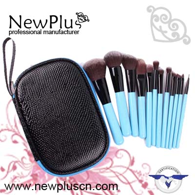 12PCS purple wood handle black ferrule Makeup Brush Set