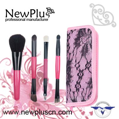 4PCS red handle double ends makeup Brush Set
