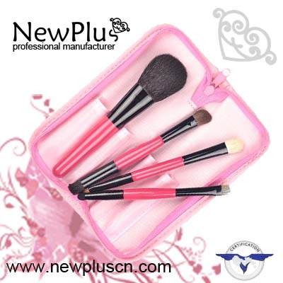 4PCS red handle double ends makeup Brush Set