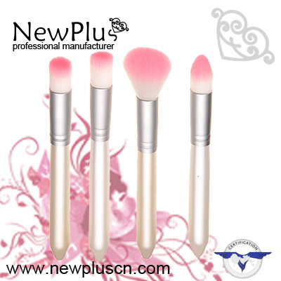 4PCS white handle silver ferrule Makeup Brush Set