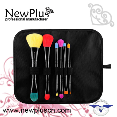 6PCS double ends black handle black ferrule color Makeup Brush Set