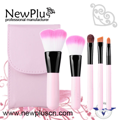 5PCS pink handle black ferrule color Makeup Brush Set