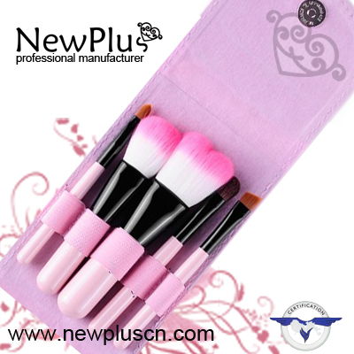 5PCS pink handle black ferrule color Makeup Brush Set