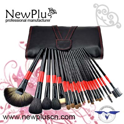 21PCS red-black  handle black ferrule makeup Brush Set