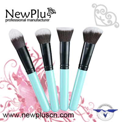 4PCS blue handle black ferrule Makeup Brush Set