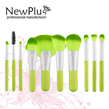 colorful bamboo makeup brushes