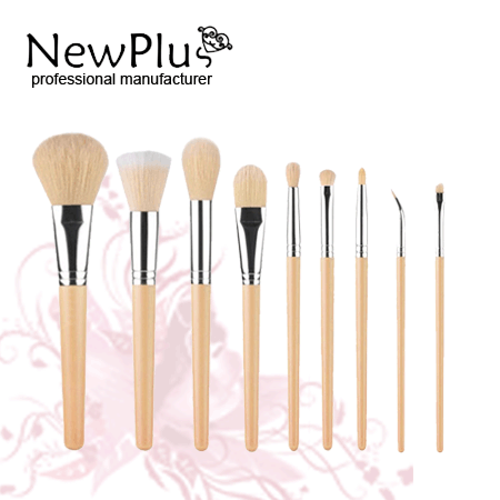 colorful bamboo makeup brushes