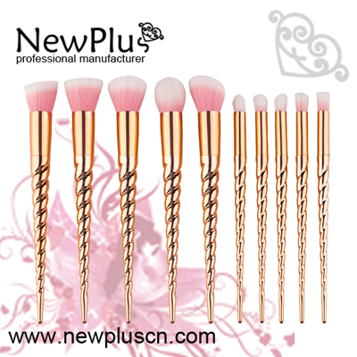 shiny makeup brush set