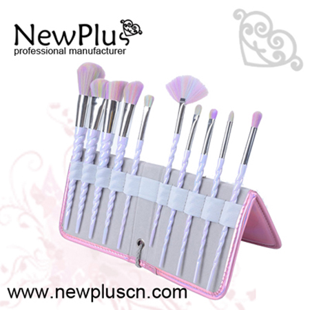 shiny makeup brush set