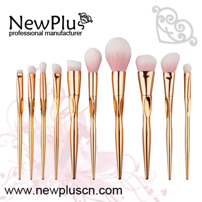 shiny makeup brush set