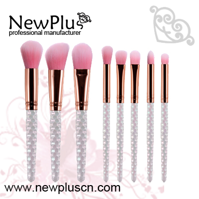 shiny makeup brush set