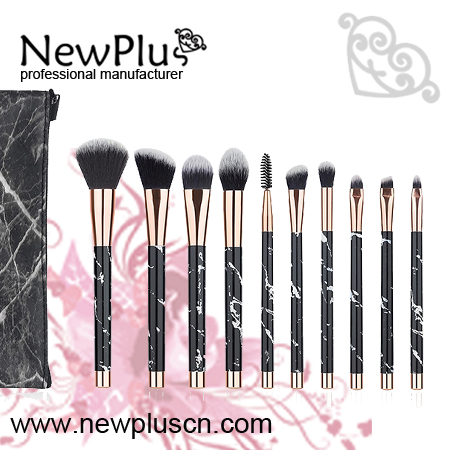 marble handle makeup brush set