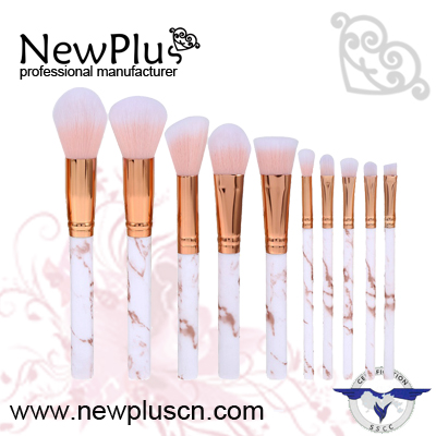 marble handle makeup brush set