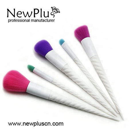 shiny metallic handle makeup brushes