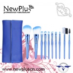10PCS gift brush set blue handle blue ferrule