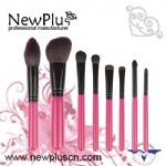 8PCS  red handle black ferrule Makeup Brush Set