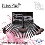 24PCS red handle black ferrule Makeup Brush Set