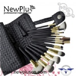 18PCS black handle gold ferrule Makeup Brush Set