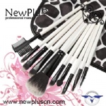 10PCS white handle black ferrule Makeup Brush Set