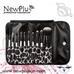10PCS white handle black ferrule Makeup Brush Set
