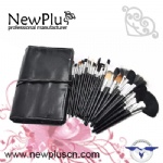 37PCS black handle silver ferrule Makeup Brush Set
