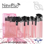 24PCS pink handle black ferrule Makeup Brush Set