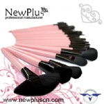 24PCS pink handle black ferrule Makeup Brush Set