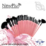 24PCS pink handle black ferrule Makeup Brush Set